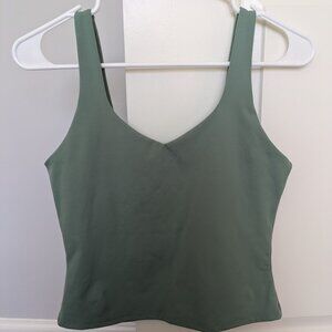 Glyder womens green v neck athletic tank top cropped style size S
